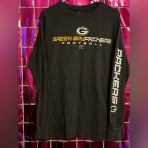 Green Bay Packers Majestic  Mens Lge Gray Long Sleeve Crew Neck NFL Football